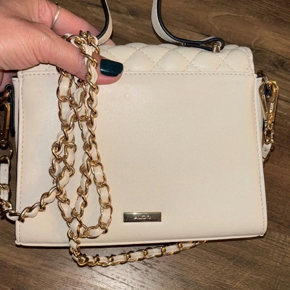 Chic Cream Quilted Satchel